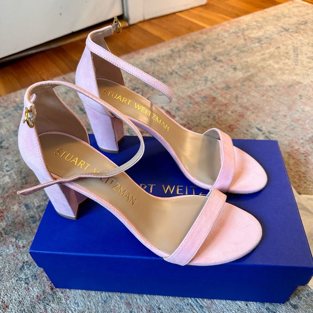 NIB Stuart Weitzman Nearly Nude Block Heel Sandals